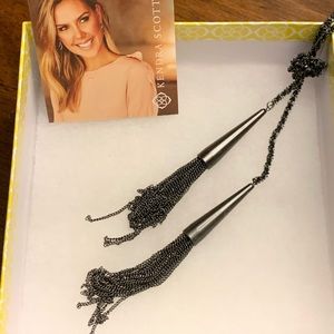 Kendra Scott gunmetal Phara tassel necklace